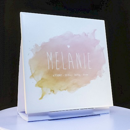 Geboortetegel "Waterverf Roze"