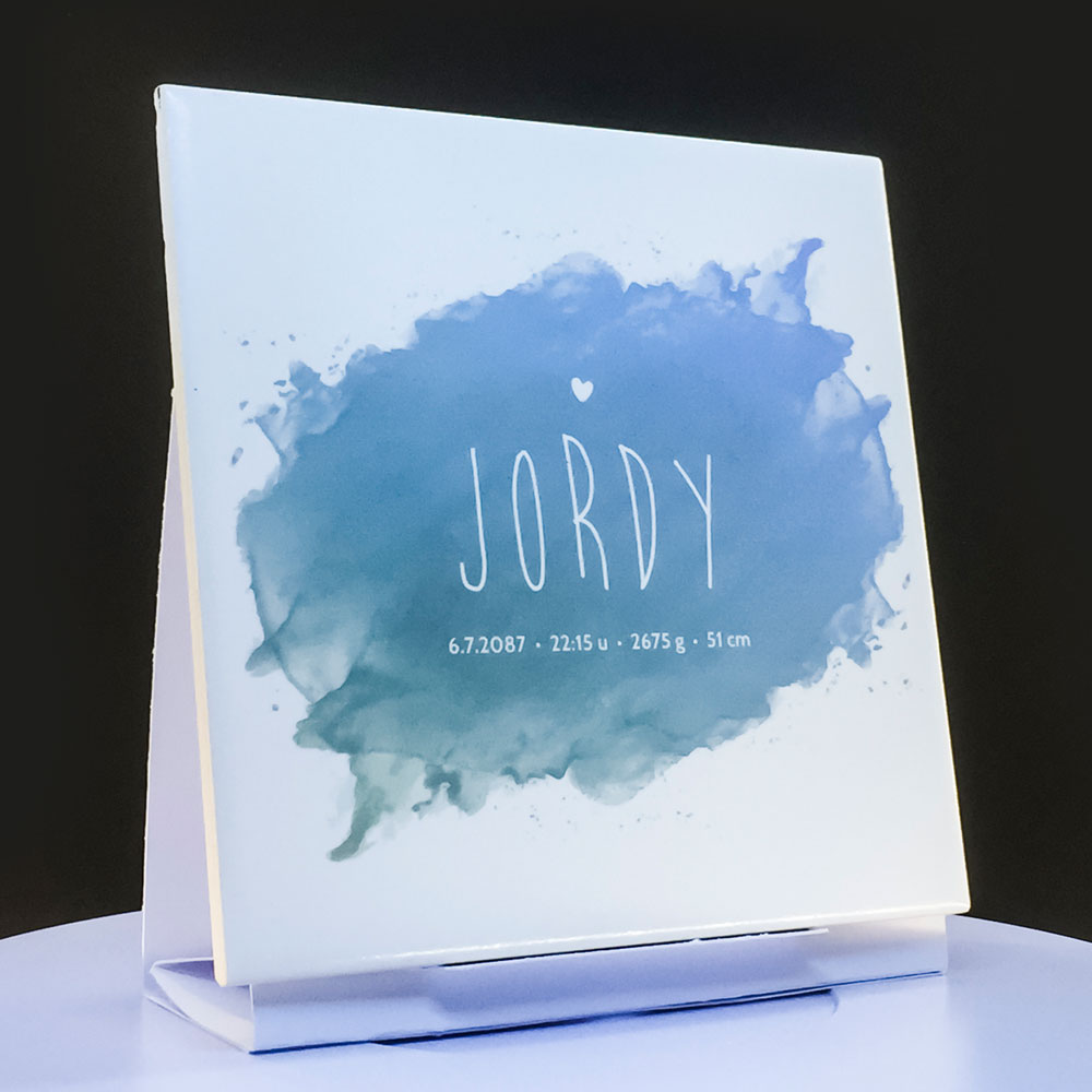 Geboortetegel "Waterverf Blauw" Geboortetegel "Waterverf Blauw"