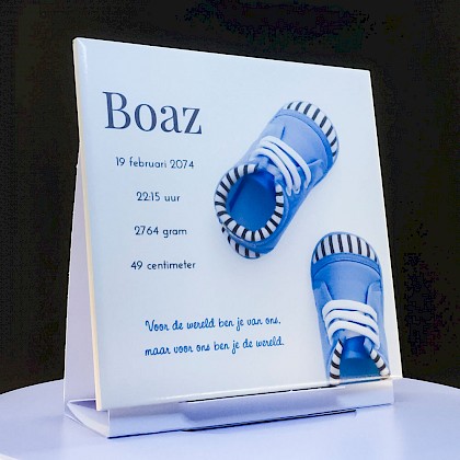 Geboortetegeltje "Blauwe schoentjes""