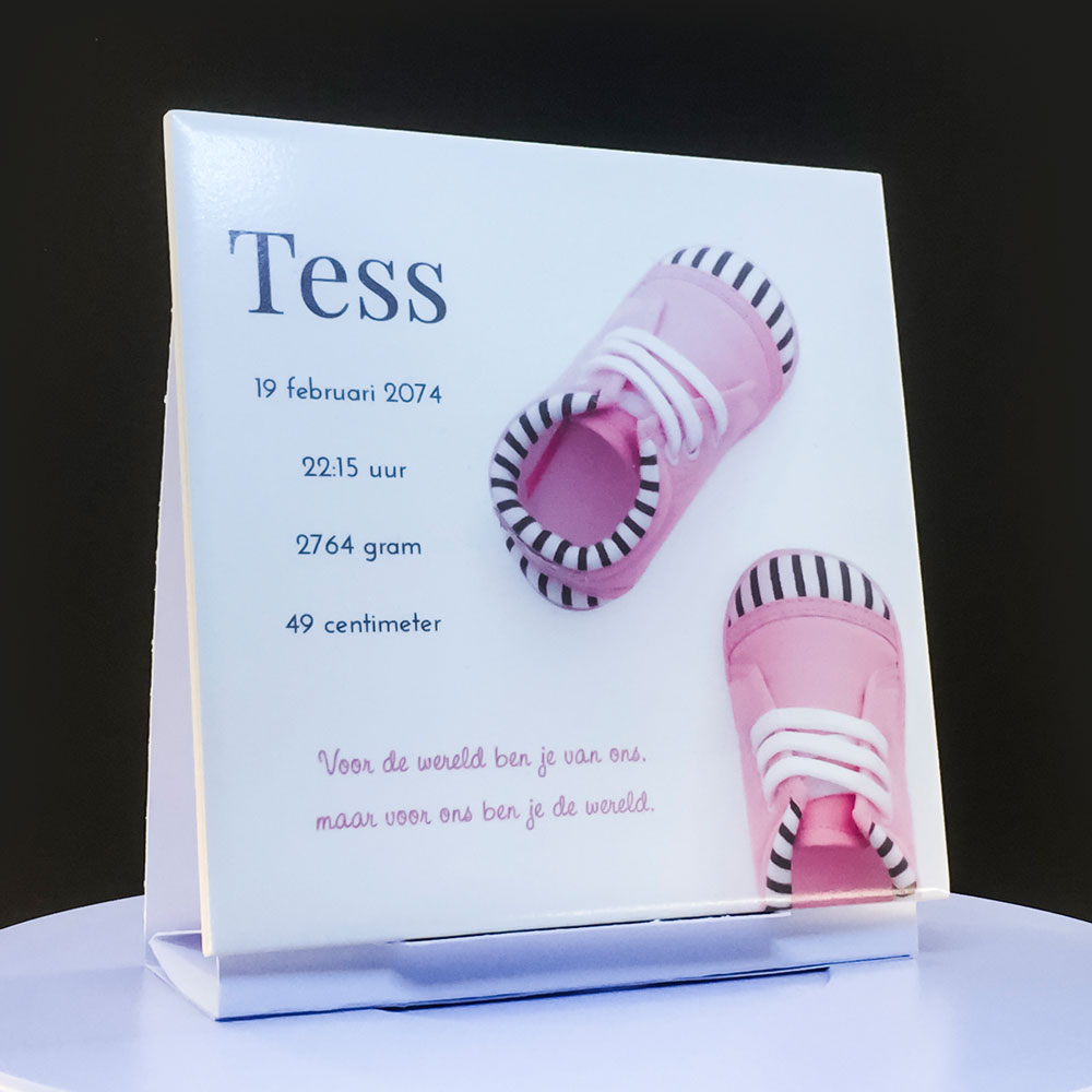 Geboortetegeltje "Roze schoentjes" Geboortetegeltje "Roze schoentjes"