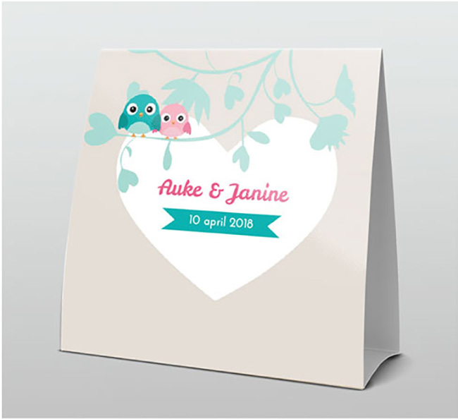 Tentkaart "Vogeltjes op tak" Tentkaart "Vogeltjes op tak"