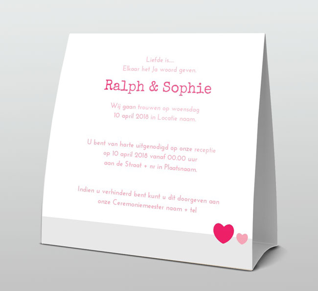 Hip met groot fel roze hart Hip met groot fel roze hart