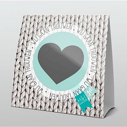 Trendy grijs hart met licht blauw