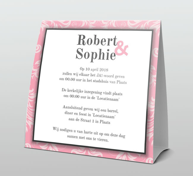 Elegant barokstijl roze en grijs Elegant barokstijl roze en grijs