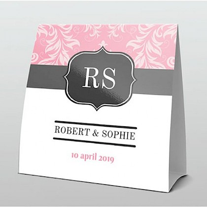 Elegant barokstijl roze en grijs