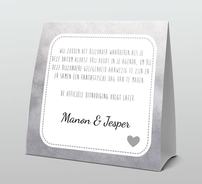 Save the date tentkaart "Krans" Save the date tentkaart "Krans"