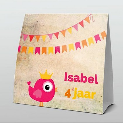 roze vogel met slingers