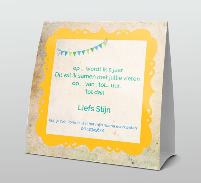 uitnodiging groen vogeltje met slingers uitnodiging groen vogeltje met slingers