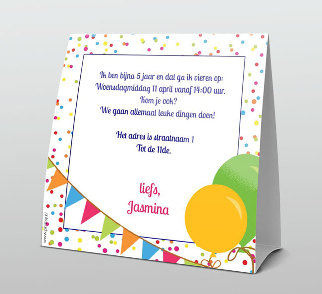 Vrolijke uitnodiging met foto Vrolijke uitnodiging met foto