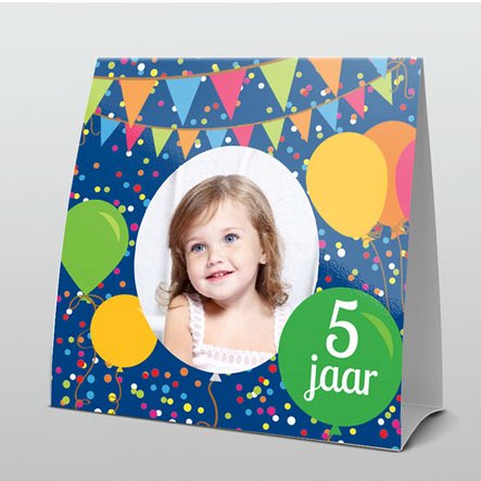 Vrolijke uitnodiging met foto Vrolijke uitnodiging met foto