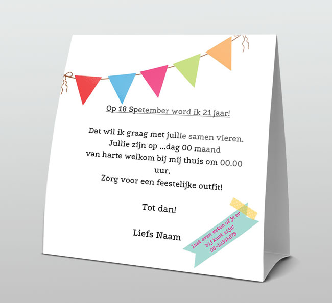 Vrolijke uitnodiging feestje met slingers Vrolijke uitnodiging feestje met slingers