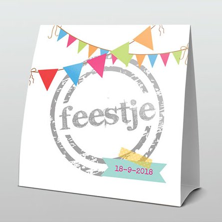 Vrolijke uitnodiging feestje met slingers Vrolijke uitnodiging feestje met slingers