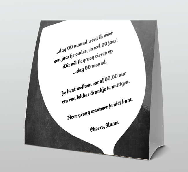 Uitnodiging Feestje op krijtbord Uitnodiging Feestje op krijtbord