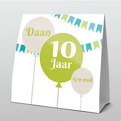 Vrolijke uitnodiging met ballonnen