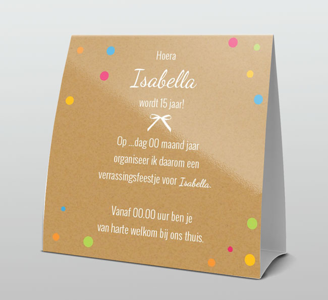 uitnodiging met vlaggetjes en confetti uitnodiging met vlaggetjes en confetti