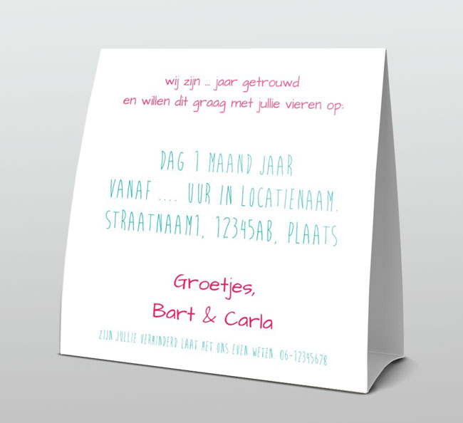 Uitnodiging jubileumkaart hartjes Uitnodiging jubileumkaart hartjes