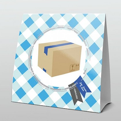 Verhuisdoosje in een stempel