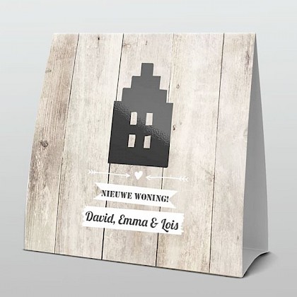 Stoer steigerhout en huisje