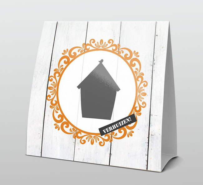 Hip oranje cirkel met huisje Hip oranje cirkel met huisje