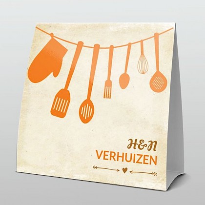 Grappig bestek lijn op oud papier