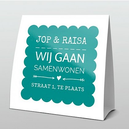Typografisch turquoise en wit
