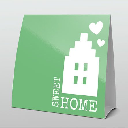 Hip mintgroen met wit huisje Hip mintgroen met wit huisje