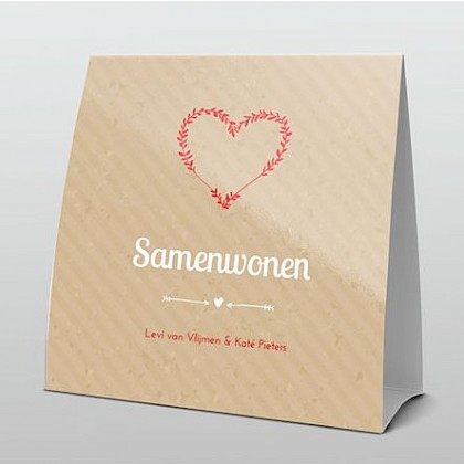 Lief hartje op karton