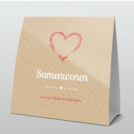 Lief hartje op karton Lief hartje op karton