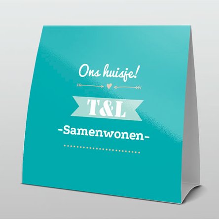 Trendy verhuiskaart in turquoise en wit Trendy verhuiskaart in turquoise en wit