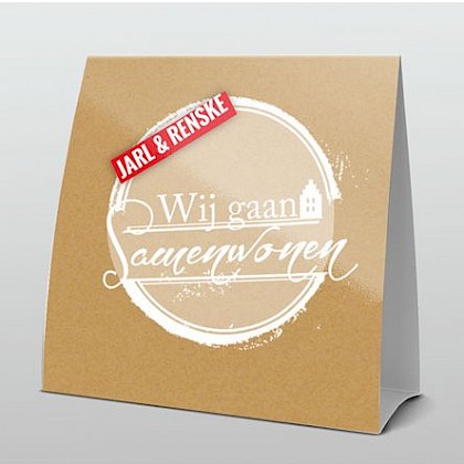 Trendy witte stempel op karton Trendy witte stempel op karton