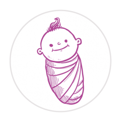 sluitzegel baby roze pentekening