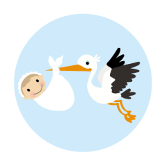 sluitzegel ooievaar blauw