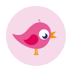 sluitzegel vogeltje roze