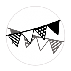 sluitzegel slingers zwart wit