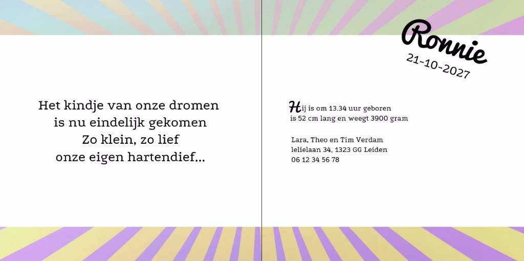 Gevouwen kaart "Zeepaardjes" Gevouwen kaart "Zeepaardjes"