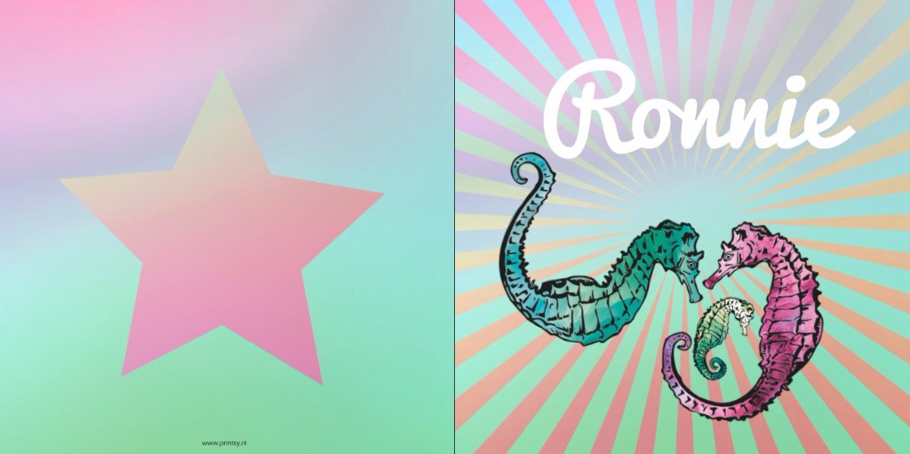 Gevouwen kaart "Zeepaardjes" Gevouwen kaart "Zeepaardjes"