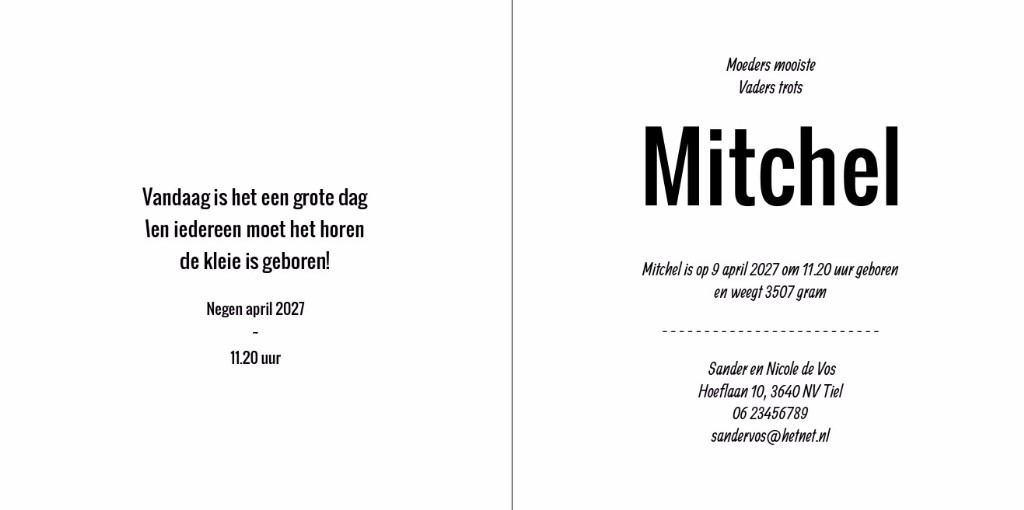 Gevouwen kaart "Baby hert" Gevouwen kaart "Baby hert"