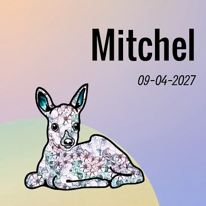 Gevouwen kaart "Baby hert"