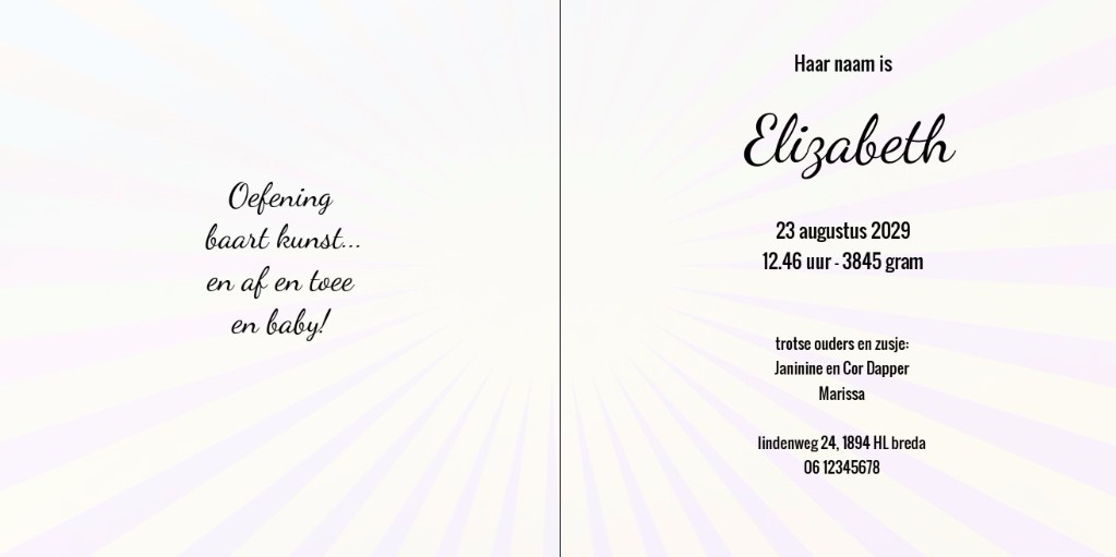 Gevouwen kaart met kalfje Gevouwen kaart met kalfje