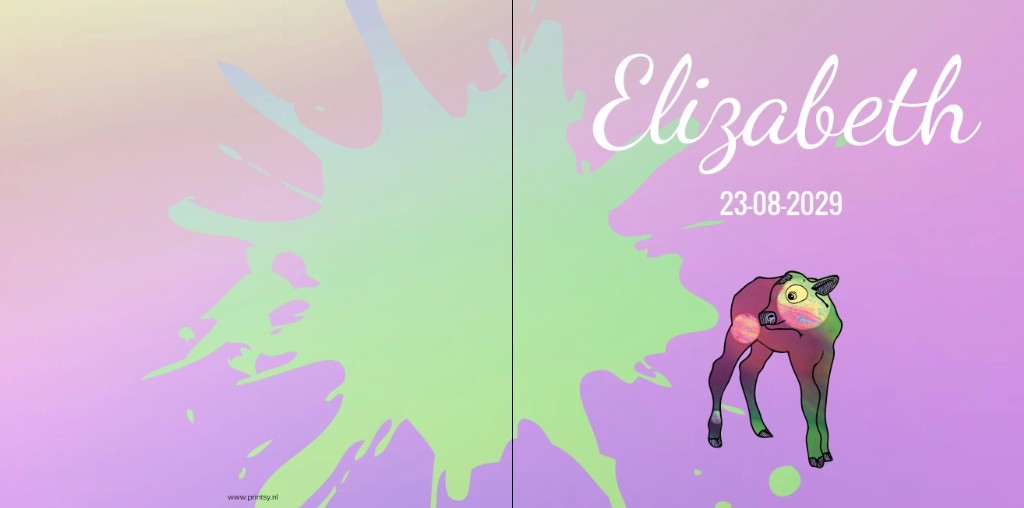 Gevouwen kaart met kalfje Gevouwen kaart met kalfje