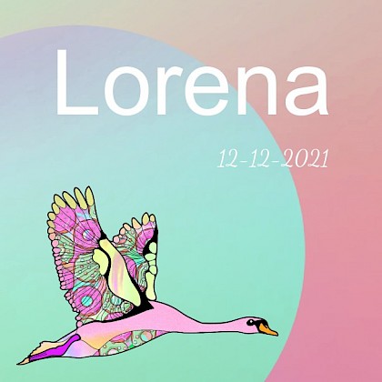 Gevouwen kaart dochter "Artistieke zwaan"