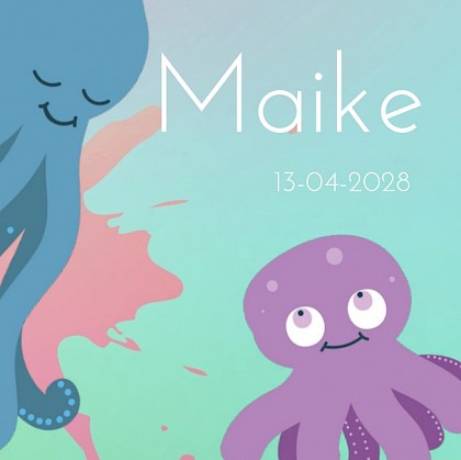 Gevouwen kaart met Inktvis Gevouwen kaart met Inktvis