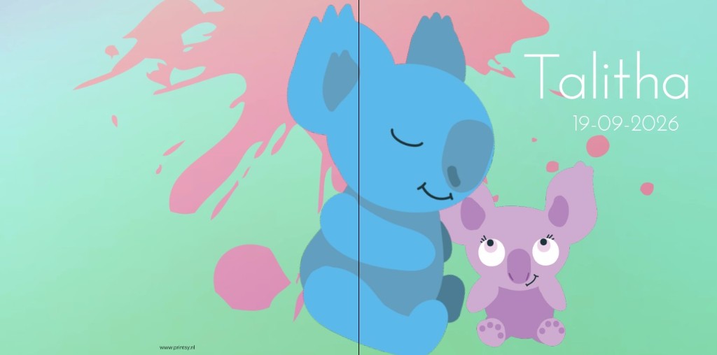 Gevouwen kaart met koala's Gevouwen kaart met koala's