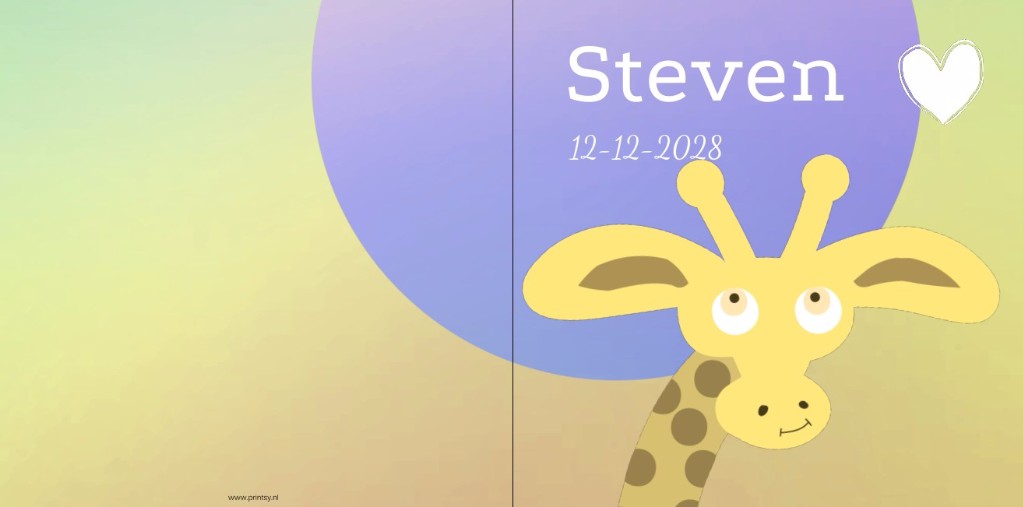 Gevouwen kaart "Giraf en hart" Gevouwen kaart "Giraf en hart"