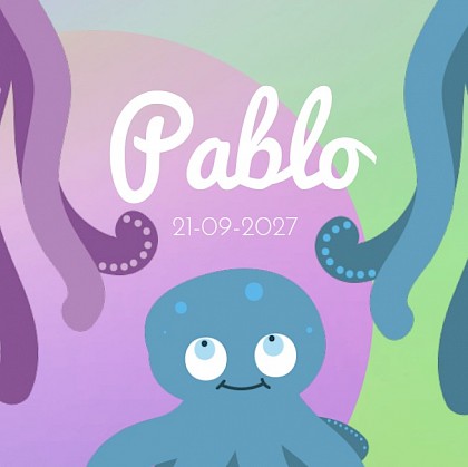 Gevouwen kaart "Baby inktvis"