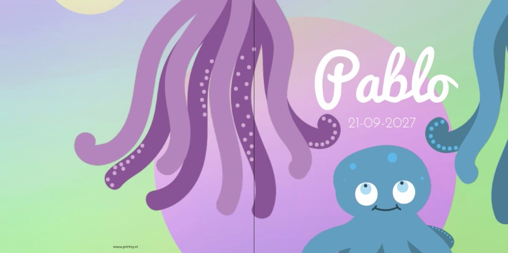 Gevouwen kaart "Baby inktvis" Gevouwen kaart "Baby inktvis"