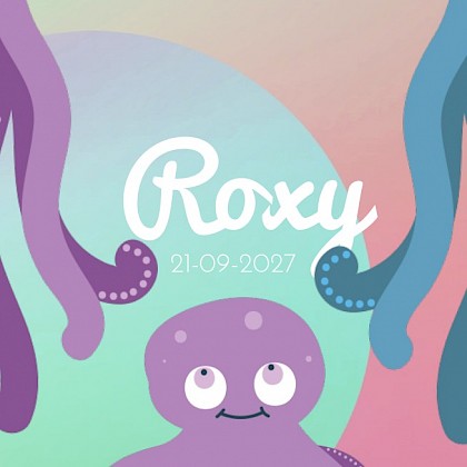 Gevouwen kaart "Octopus met baby" Gevouwen kaart "Octopus met baby"