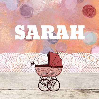 Gevouwen kaart "Kinderwagen op hout"