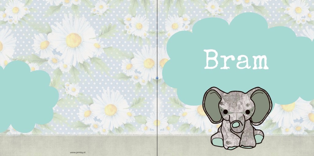 Gevouwen kaart "Olifantje in de wolken" Gevouwen kaart "Olifantje in de wolken"