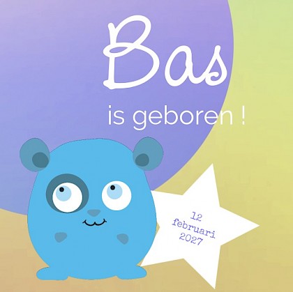 Gevouwen kaart Hamster en Ster